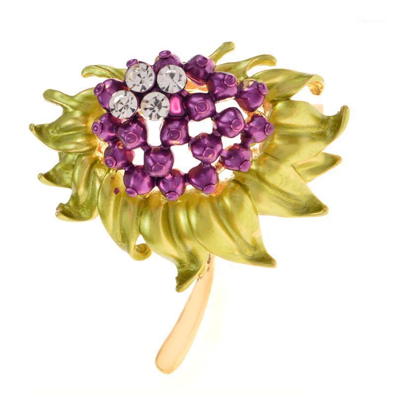 

Pins, Brooches CINDY XIANG Enamel Flowers For Women Creative Plant Pomegranate Flower Rhinestone Brooch Pins Party Casual Accessories, Gray