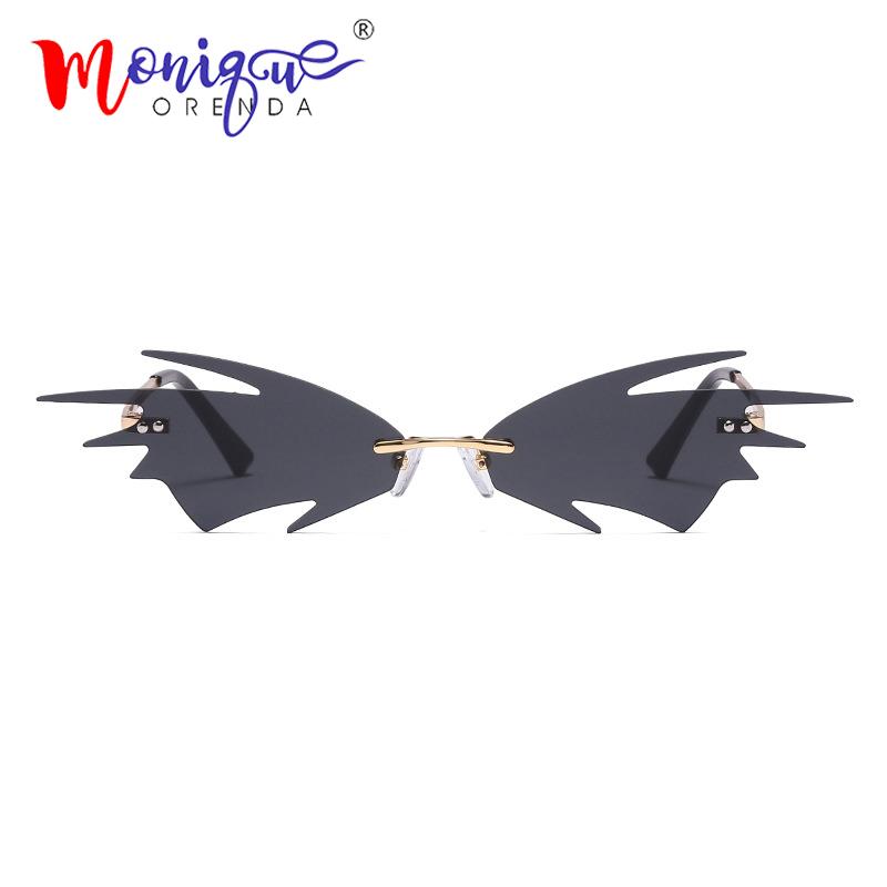 

2021 New Rimless Sunglasses Women Hip Hop Steampunk Sun Glasses Metal Shades for Vintage Female Mirror Eyewear UV400