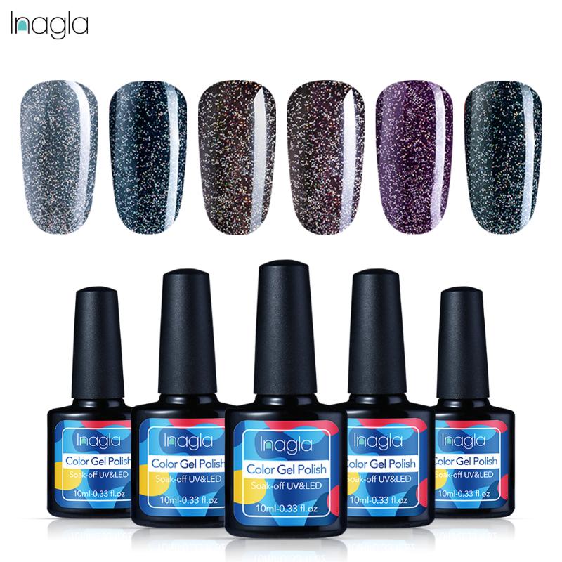 

Inagla 10ML Black Diamond Series Nail Gel Polish Soak off UV LED Nail Gel Polish Lacquer Varnish Top Base Coat Manicure Salon, 2001