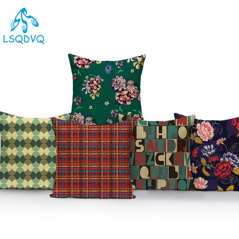 

Nordic Style Flowers Geometric Circle Pattern Cotton Linen Sofa Home Pillows Cushion Cover Pillowcase for Living Room Decoration