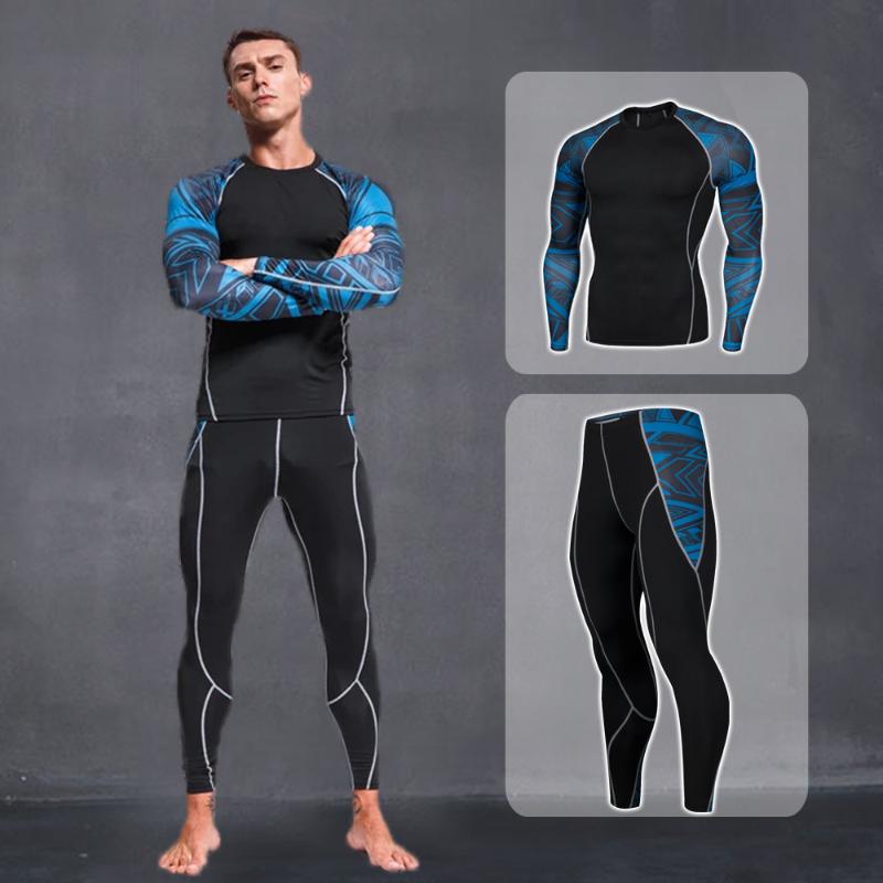 

2021 Winter Sportswear Man Running setsTracksuit Sweatshirt Bodybuilding Rashgard Kit Men Sports Suits Fitness Soccer Underwear, White