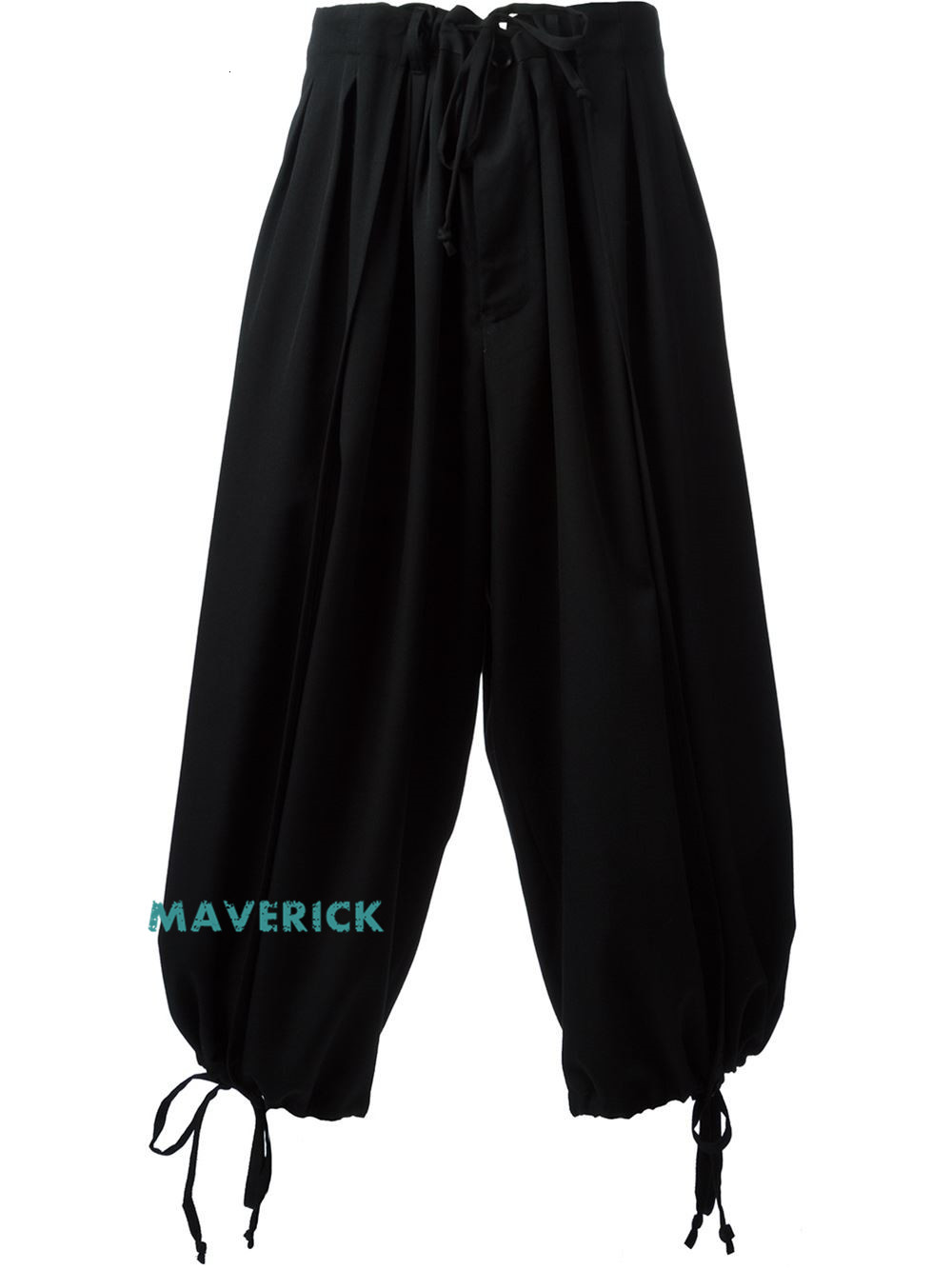 

2021 New 2744!! Japanese Low-crotch Black Samurai Leg-wide Belt Men Women with Same Plied Nine Fat-legged Pants W105