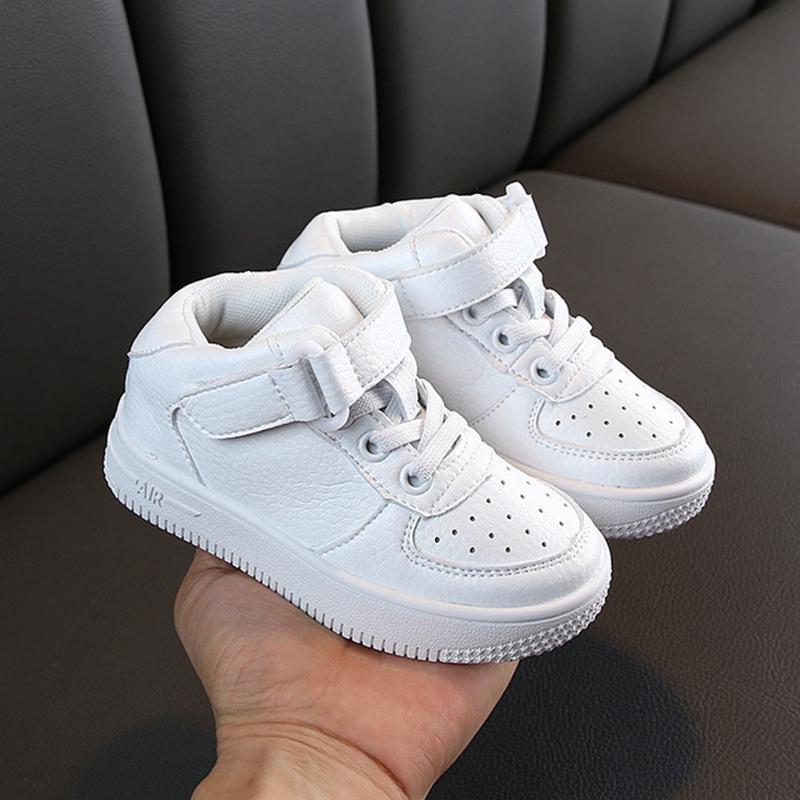 

Genuine LeatherChildren White Sneaker Sport Shoes For Kids Boys Girls High Cut Sneaker Toddler Baby Girls Running Shoes KS563, Pink