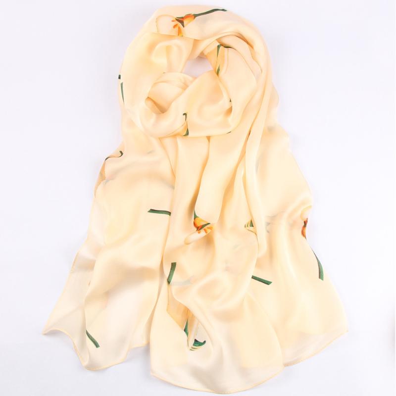 

Georgette Silk Long Scarf. European and American Silk Scarves. Women's Options. Fashion and Beauty