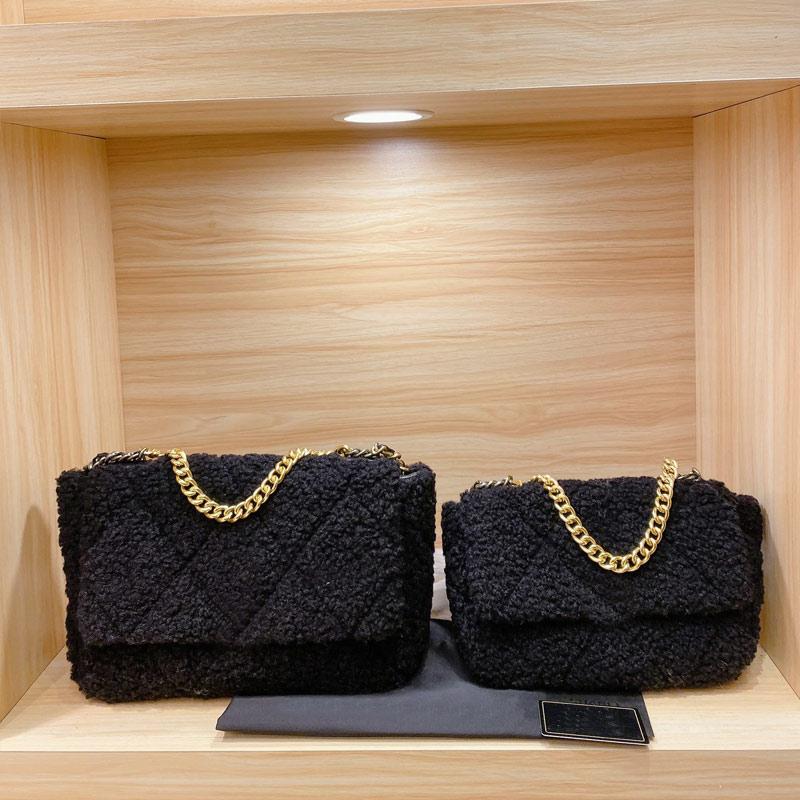 

Women Chain Handbag Purse Lady Shoulder Purse Flap Wallet Classic Crossbody Bag Tweed Velour With CC