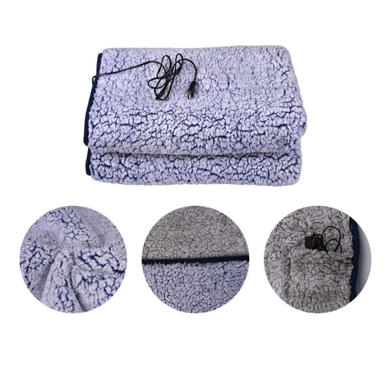 

110x70cm Heated Blanket Double-sided Cotton Velvet Electric USB Blanket Machine Washable For Home Travel Office
