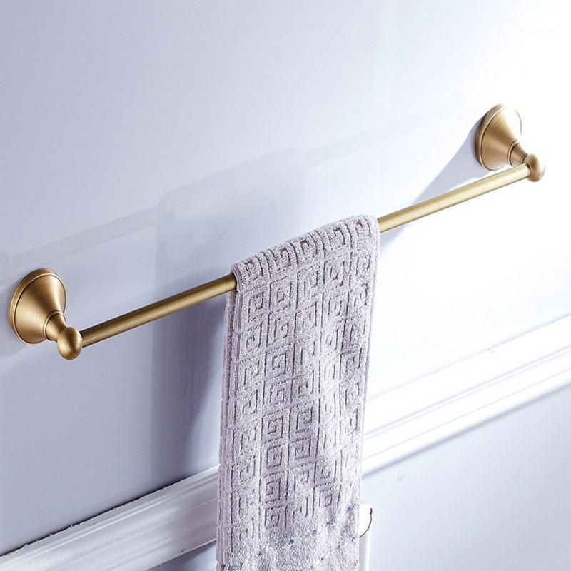 

Antique Brass Bathroom Towel Holder Single Towel Bar Rack Wall Mounted Rail Bathroom Accessories1, As pic