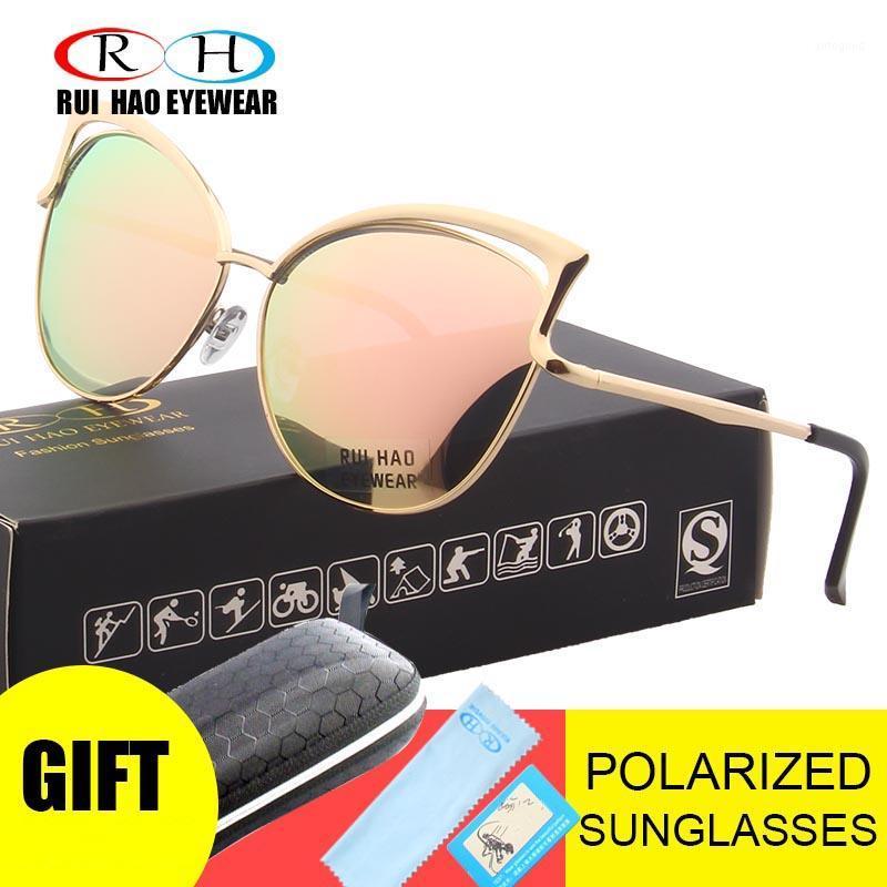 

Sunglasses RUI HAO EYEWEAR Brand Fashion Cat Eye Polarized Women Shopping Fish Sun Glasses Driving 80411