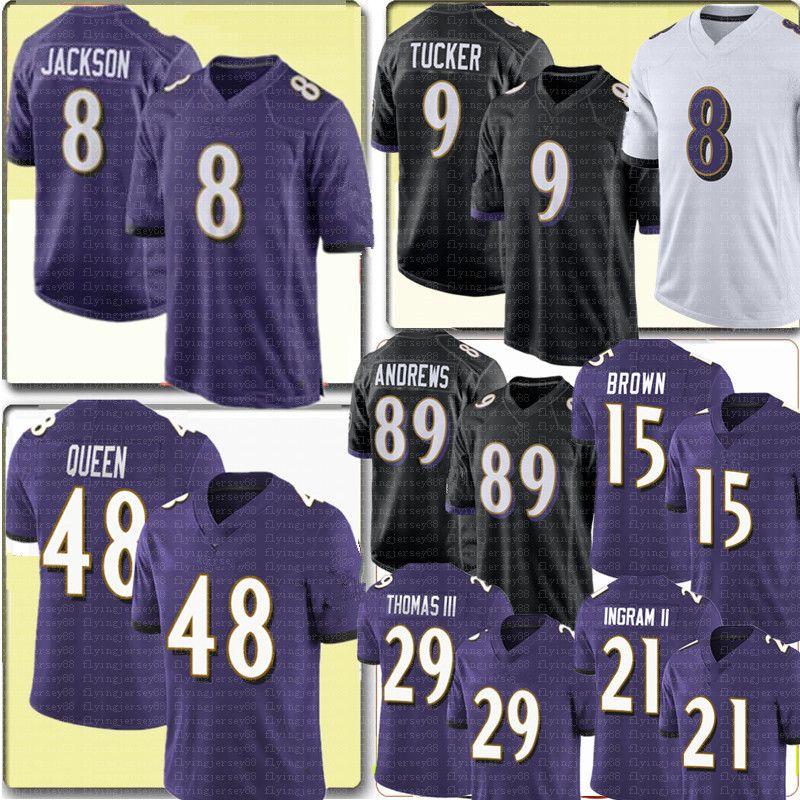 

8 Lamar Jackson 15 Marquise Brown Jersey 48 Patrick Queen Mark Andrews Jersey Justin Tucker Earl Thomas Mark Ingram ll Jerseys, Jersey {wuya}