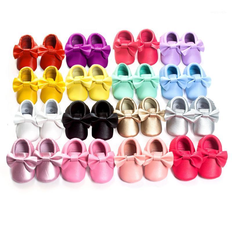 

Romirus Brand Baby Shoes PU Leather Newborn Girls Shoes Soft Bottom First Walkers Toddler Baby Moccasins -18 Months1, Pink