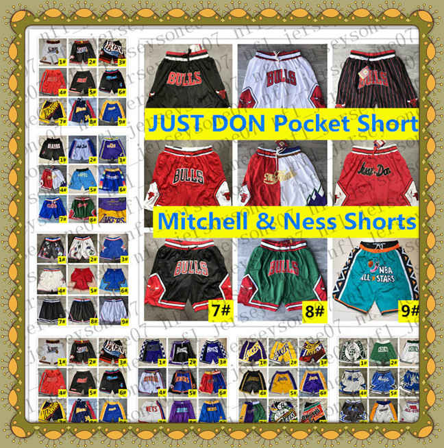 

2020 Stitched Men Basketball Just Don Pocket nba Shorts Hip-hop All City Teams Name Year Id Tags Mitchell & Ness Sweatpants Sport Big Fa, Black