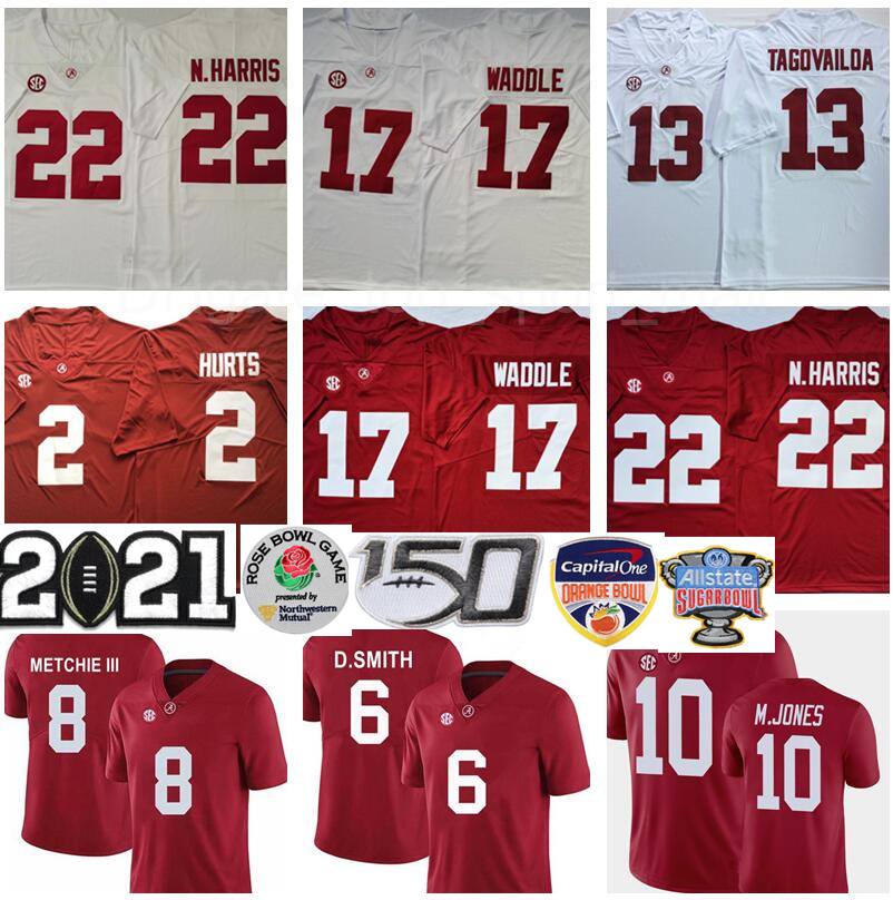 

2021 NCAA Playoff Alabama Crimson Tide Najee Harris Jersey Mac Jones Tua Tagovailoa Jalen Hurts Jaylen Waddle DeVonta Smith Henry Football, Sugar bowl