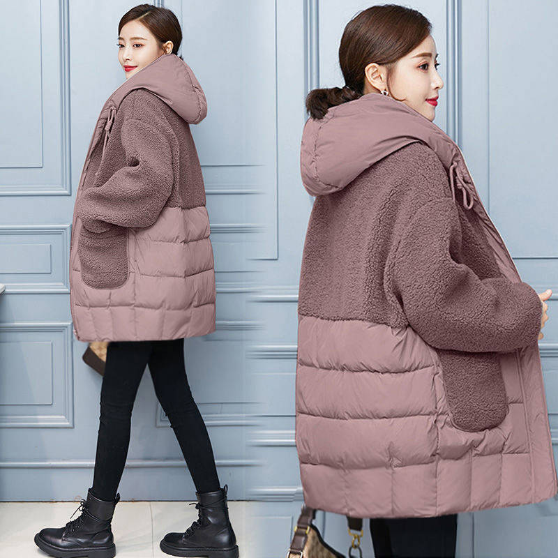 

New Fashion 2020 Wholesale Women Winter Quilted with Hoodie Parkas Jackets Plus Size Qb13, Black
