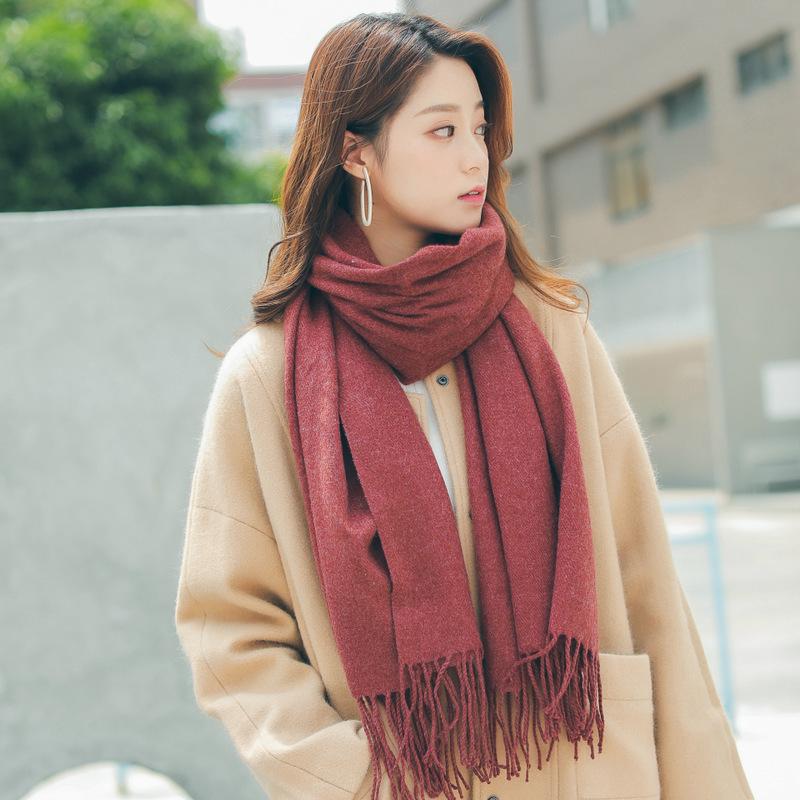 

Scarf Female Winter Long Tassel Shawl Luxury Scarf Echarpe Femme Hiver Luxe Szalik Zimowy Winter Foulard