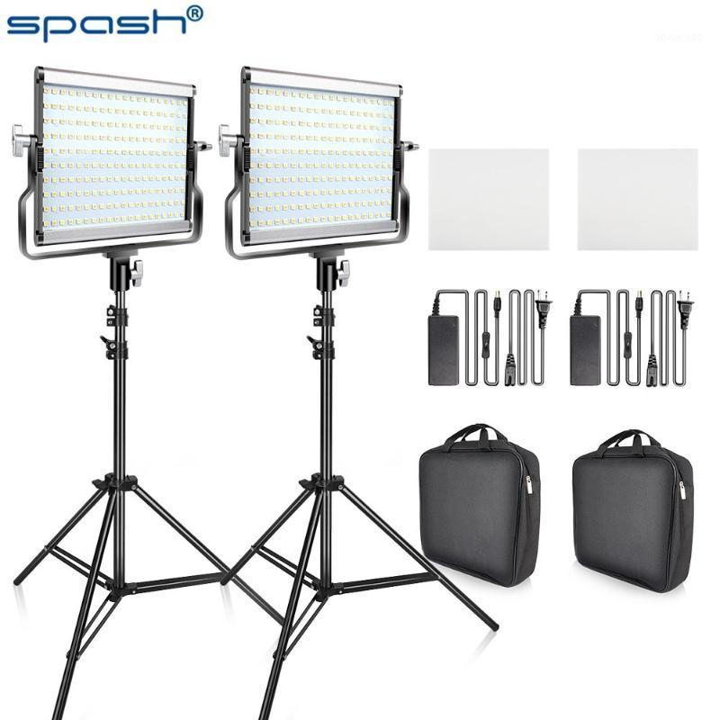 

SPASH 2set LED Video Light Kit Dimmable Bi-color with U Bracket 3200K-5600K CRI96 and Bag for Studio Photography Video Shooting1