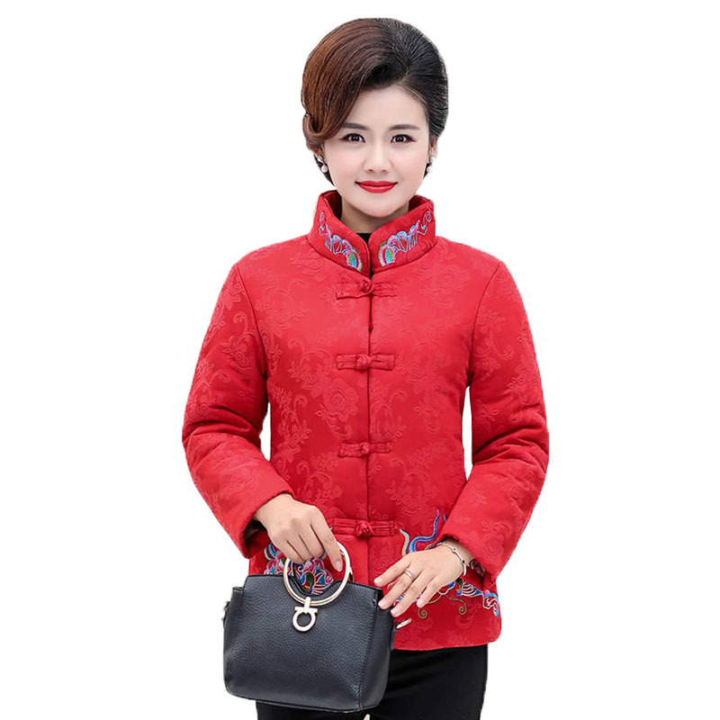 

Korean Winter Add Hot Coarse Outerwear Short-embroidered Cotton Coat Plus Female Size Parka R634 Swwa, Green