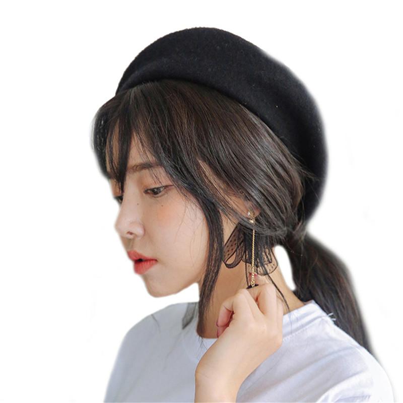 

1PC Women Brand Classic Solid Color Winter French Style Beret Artist Hat Casual Cap, Beige