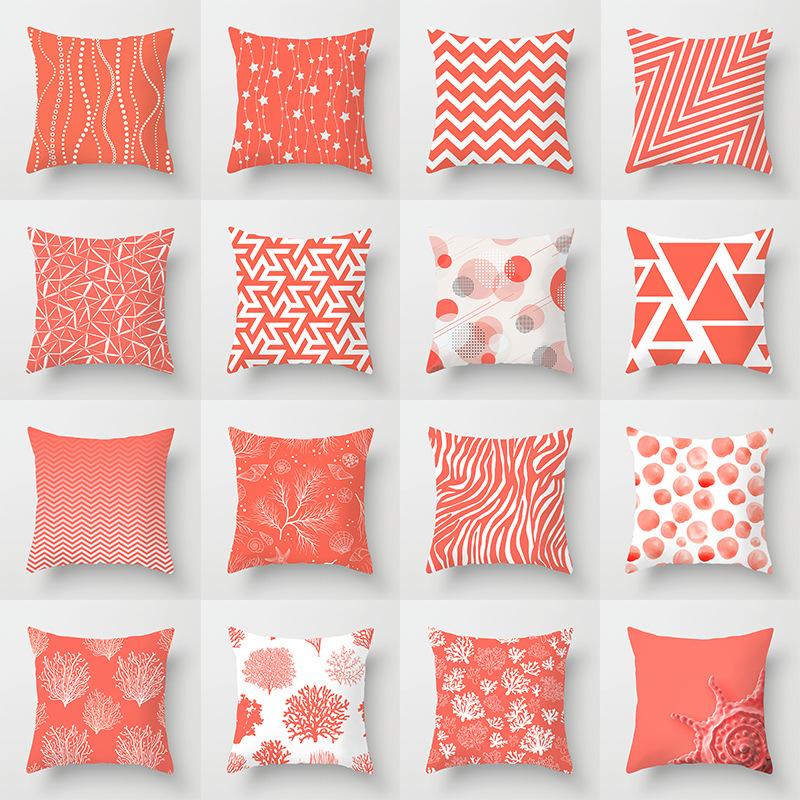 

Fashion Living Coral Geometric Polyester Pillow Case Sofa Throw Cushion Cover Home Decorative Pillows Cushion Cover 45*45cm, Drd131-2