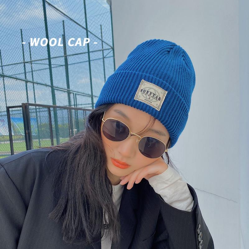 

Beanies Winter Accessories for Women Knitted Hat Patch Letter Hat Autumn/winter Warm Woolen Multi-color Optional, Orange
