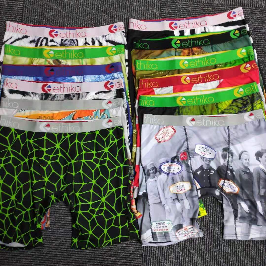 

2021 New sexy men' Ethika men' boxers men' boxers Cueca ROPA interior Hombre retro gay boxer Designer 412