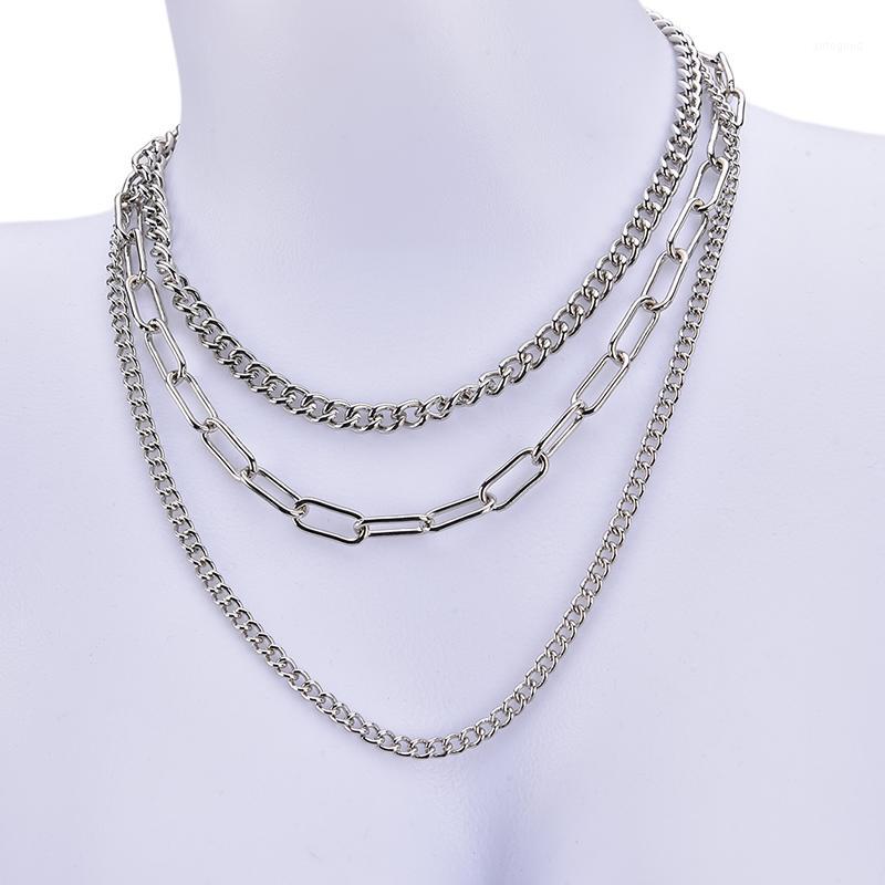 

Chokers 1pcs Simple Fashion Multi Layer Gold Silver Color Choker Necklace Women Girl Statement Trendy Neck Collar Jewelry1