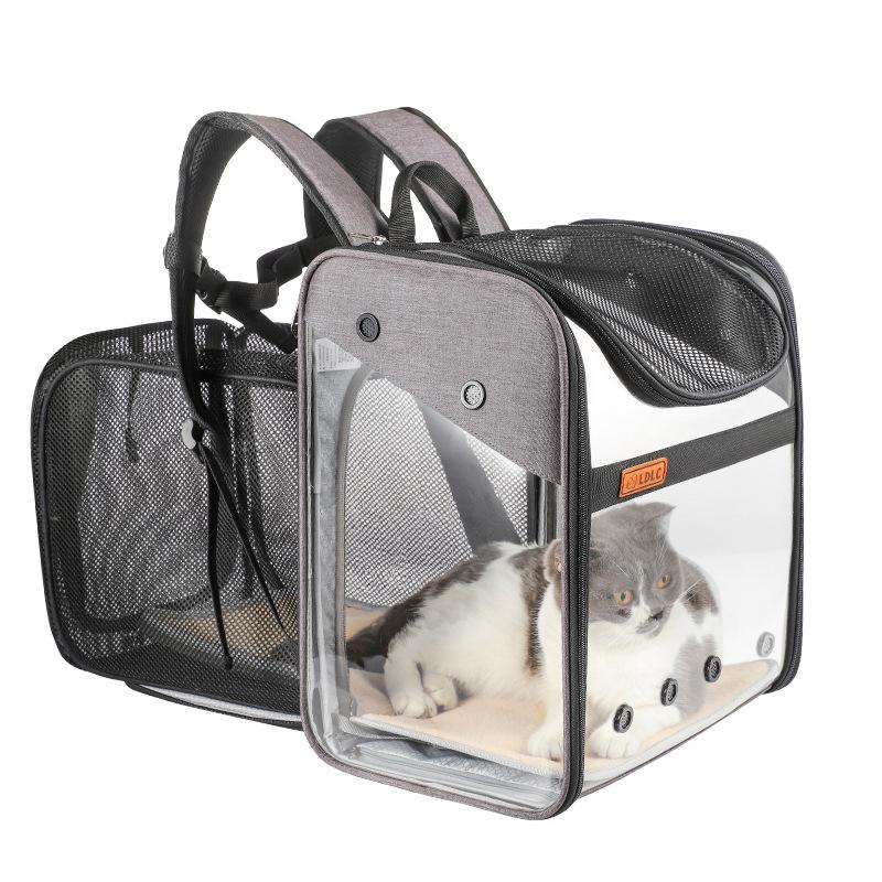 

cat carrying bag transparent mesh breathable backpack backpack for cats and dogs carrying a pet sac de transport chat