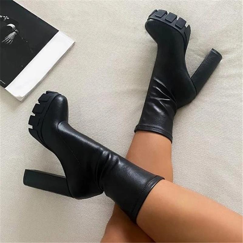 

Women Black Platform High Heel Ankle Boots Black Shoes Ankle Shoe High Heel Boot Women Platform Boot1