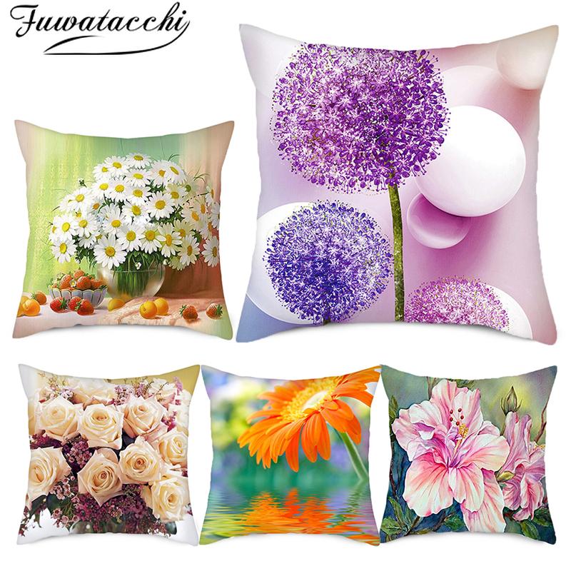 

Fuwatacchi Dandelion Sunflower Cushion Cover Double Sides Floral Printed Throw Pillowcase for Home Sofa Decorative Pillow Covers, Pc14570