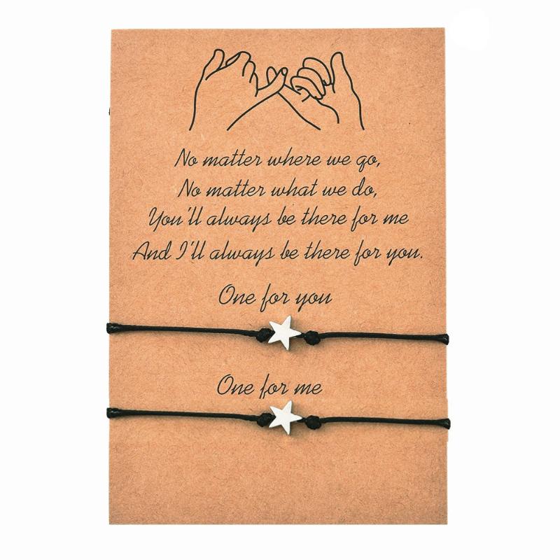 

Simple five-pointed star wax woven card bracelet explosions couple bracelet jewelry paired bracelets
