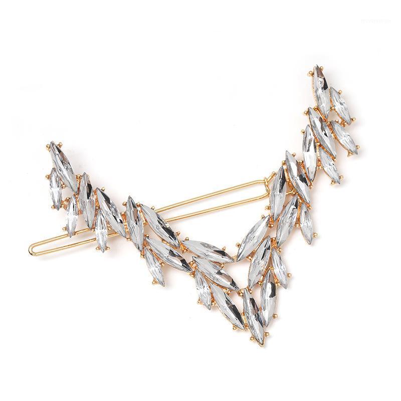 

New Fashion Metal Hair Clips Blue Colorful Clear Crystal Hairpins V Shape Barretts Women Girls Hair Accessories Birthday Gift1