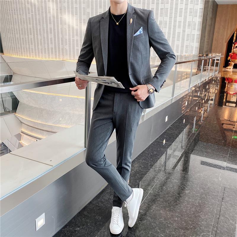 

Men' clothing 2020 autumn new business banquet best man' dress bridegroom wedding dress suit men' suit two piece, Black