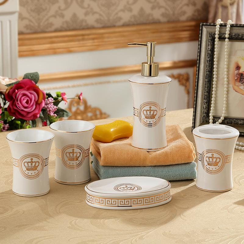 

New Toothbrush Holder Lotion dispenser Soap Dish Tooth Mug Bathroom Set ceramic Bathroom Accessories Sets Toilet accessories