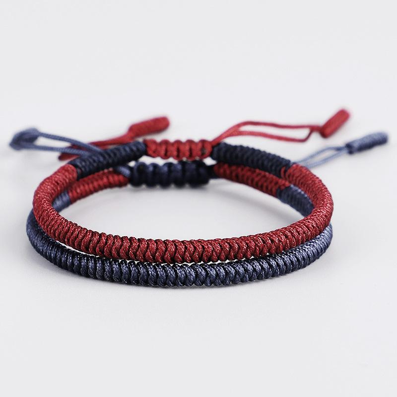 

Charm Bracelets Couple Two Color Splicing Ethnic Handmade Knitted Rope & Bangles For Women Man Lovers Hand Jewelry Children Gift1