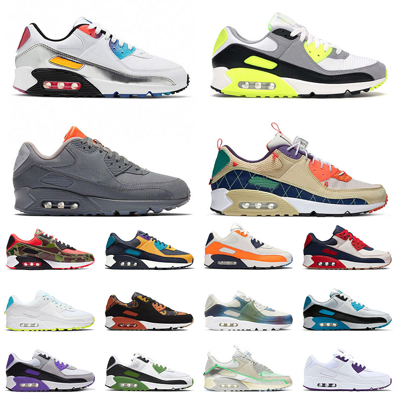 

High Quality 2021 Sports 90 90s Cushion Running Shoes Moss Green Supermpva Trail Team Gold Grey Bright Court Purple Trainers Sneakers 36-45, C5 dor 36-45