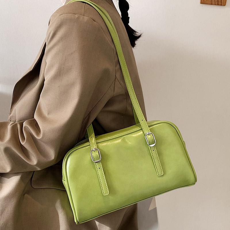 

HOCODO Pu Leather Solid Color Shoulder Bags For Women Stylish Casual Trend Female Bag 2021 Classics Design Simple Ladies Handbag, Beige