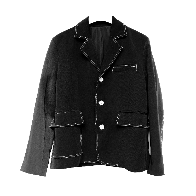 

2021 Homemade Suit of New Men with Slim White Line. S-6xl!! DY33, Black