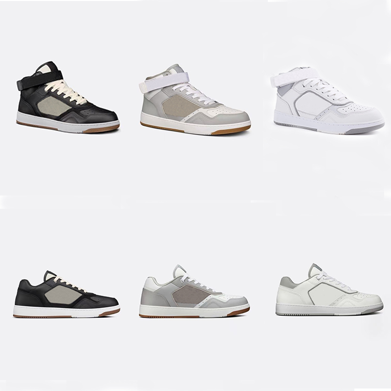 

Men B27 Oblique Sneakers Designer Sneakers Women High top Runner Trainers Top Quality Genuine Leather Low-top lace-up Shoes With Box 258, Color 1