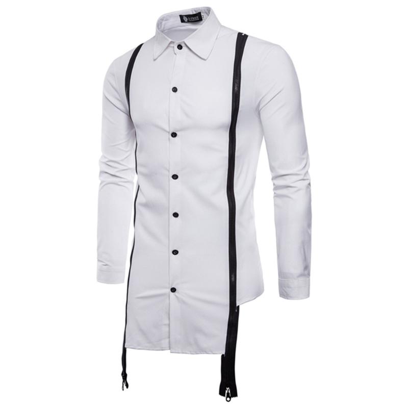 

LNCDIS Men Social Shirt Long Sleeve Oxford Formal Casual Suits Slim Fit Tee Dress Shirts Korean Slim Design Casual Male Dress A5, Bk