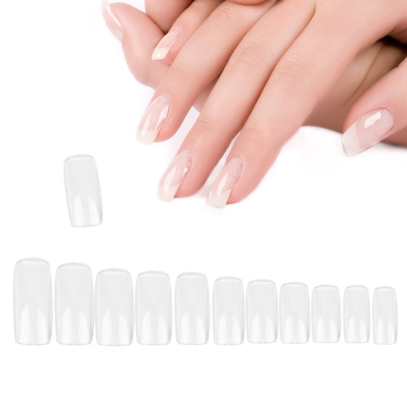 

600 Pcs False Nails Clear Nail Tips French Nail Tips (Transparent Color