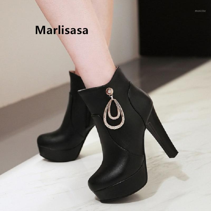 

Marlisasa Women Cute Pink Comfortable High Heel Boots Lady Casual Black Pu Leather High Quality Boots Bottes De Femmes F23401