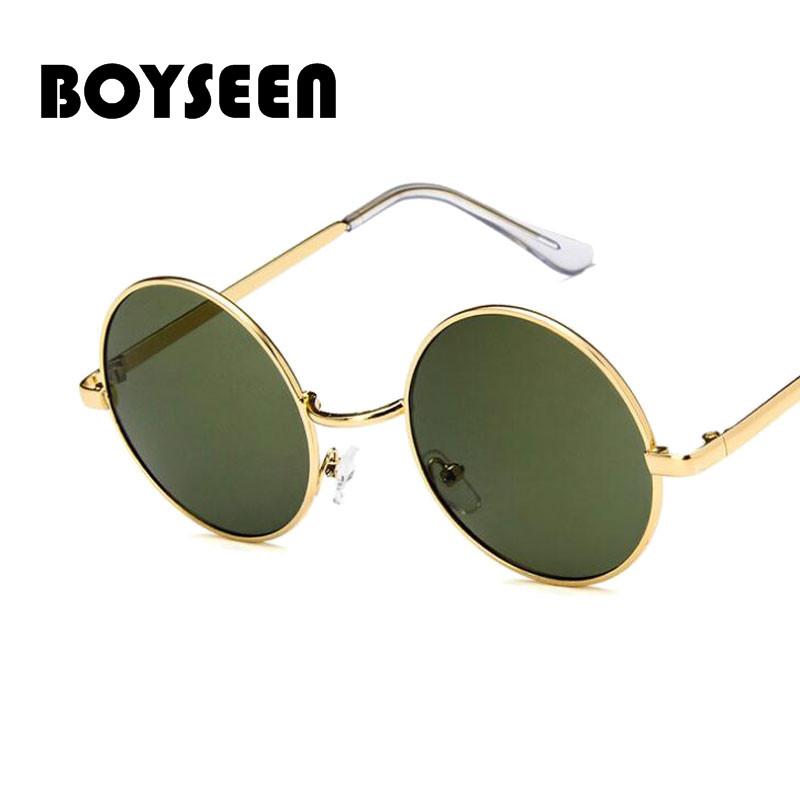 

BOYSEEN Vintage Round Sunglasses Women Ocean Color Lens Mirror Sunglasses Female Metal Frame Circle Glasses Oculos 033