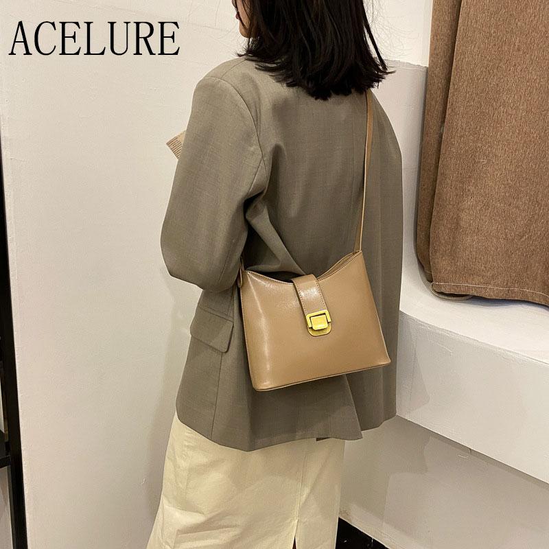 

ACELURE High Quality Women Shoulder Bag for Women 2021 Small Simple Cossbody Bags Luxury Handbags Bags Designer Travel Bag, Black
