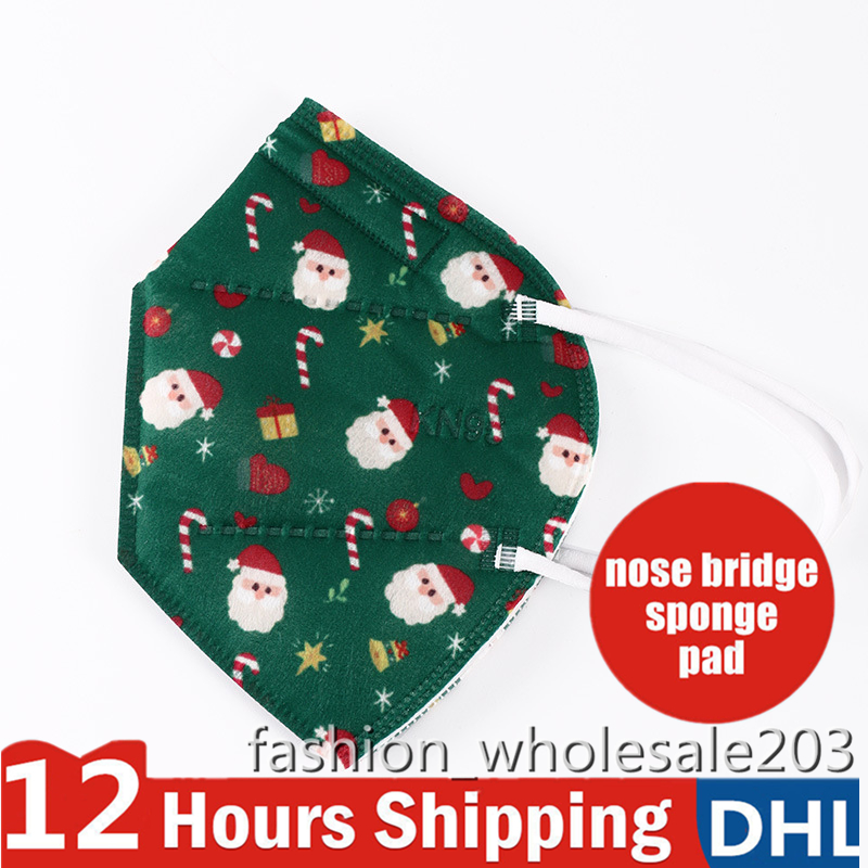 

Christmas KN95 Disposable Face Meltblown kn95 Face Mask 5 Layer Reusable 10 Styles Print Santa Snowflake Snowman Adult Mask CONFORMITE EUROP