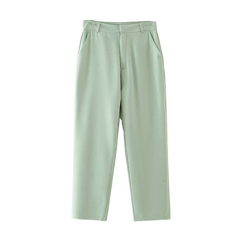 

2021 New Dt 27681- Autumn Europe and the United States Women's Fruit Green Leisure Trousers 90tl, See chart