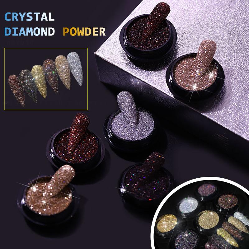 

Crystal Diamond Nail Powder Glitter Ins Nail Art 6 Colors Shattered Diamond Powder Manicure Christmas Birthday Gift For Girls