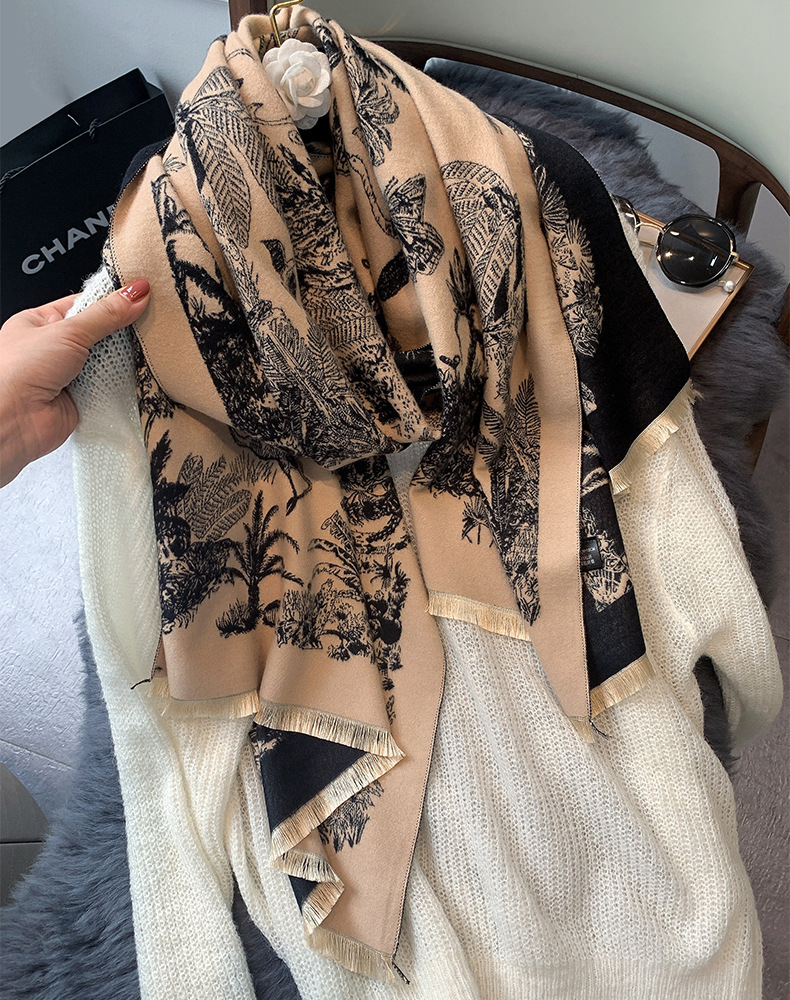 

2020 female cashmere scarf winter pashmina hot shawls and wrappers lady thick printing blanket buffanda foulard neck scarves