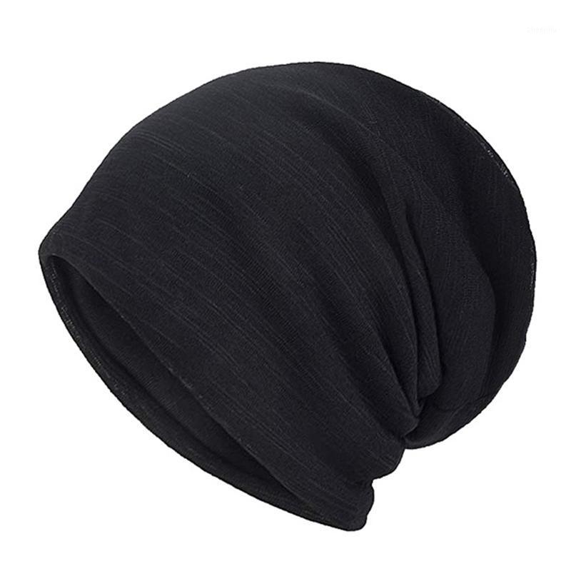 

New fashion solid color all season thin men's and women's soft Baotou hat1