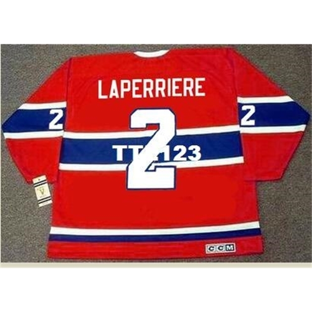 

740s #2 JACQUES LAPERRIERE Montreal Canadiens 1968 CCM Vintage Home Hockey Jersey or custom any name or number retro Jersey, Red