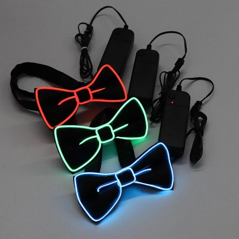 

7 Colors Led Bow Tie High Quality Fashion Available Blinking Bowtie Light Up By 2 Battery For Men Marriage Gift Party Supplies