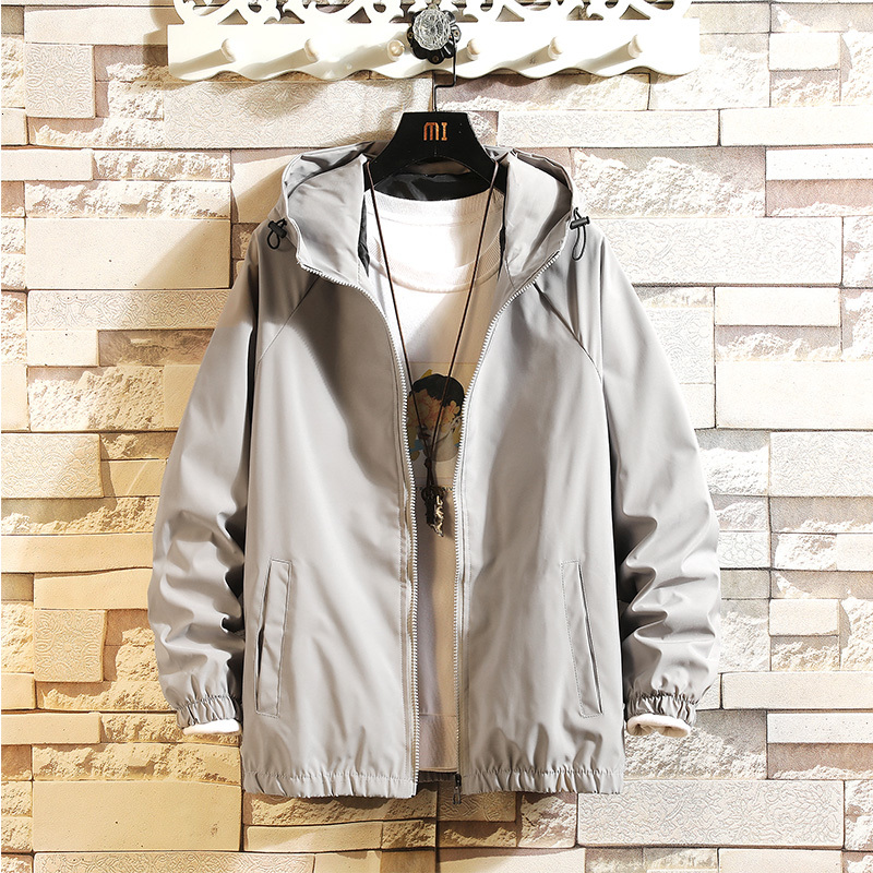 

Spring New Men's, Male Female Parka Jackets, All-match Sports Jacket Color O08m, Black.